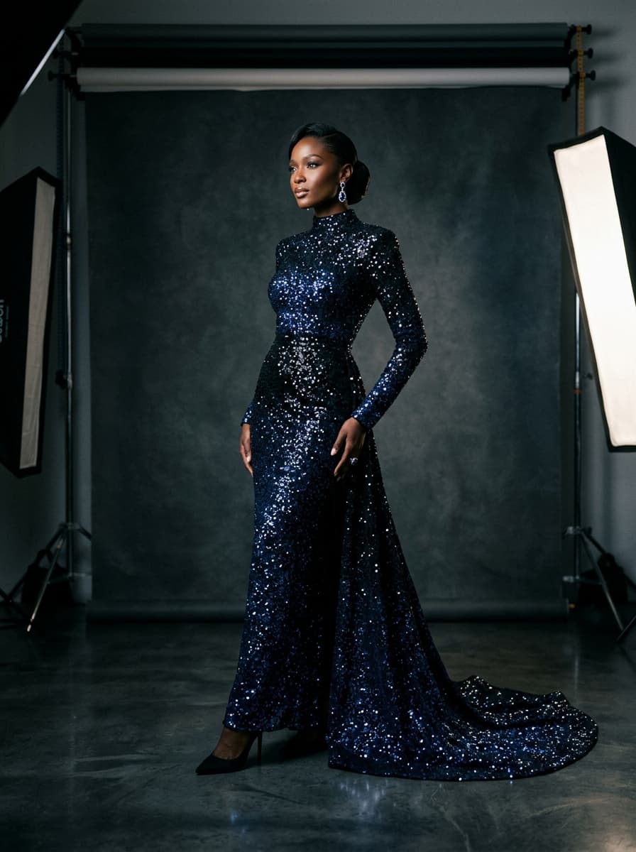 Midnight Halo Gown
