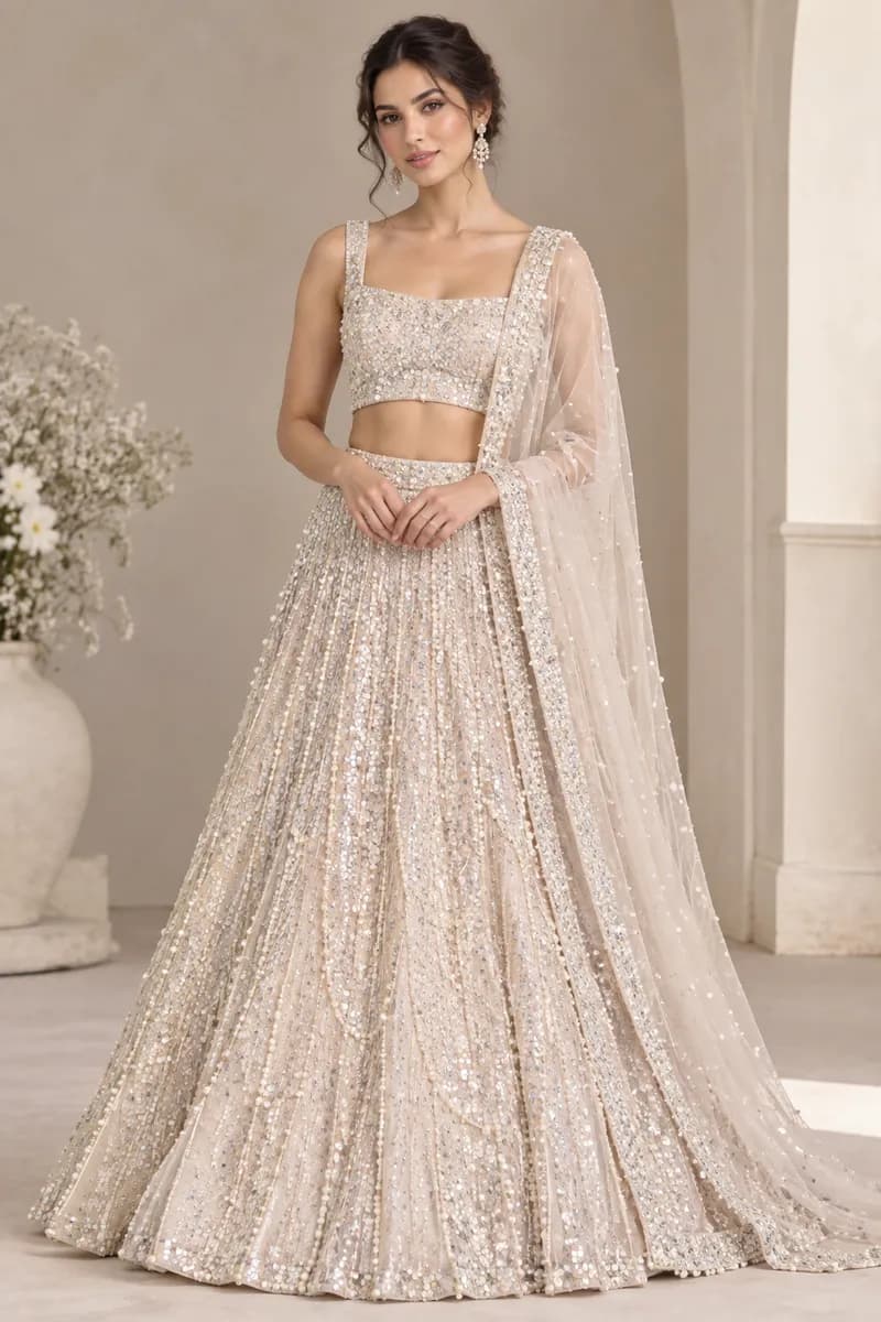 Pearl Cascade Lehenga